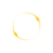gold glow circle Solar eclipse transparent background.
