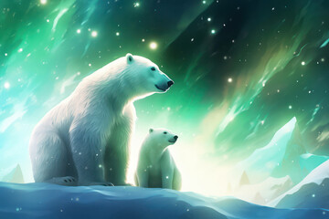 Wall Mural - Background white fur animals snow cold winter arctic nature wild bears wildlife polar ice