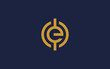 letter e with coin logo icon design vector design template inspiration