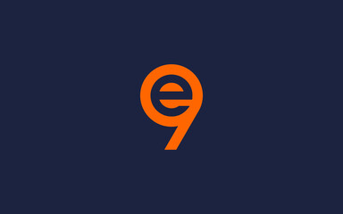 Wall Mural - letter e with nine logo icon design vector design template inspiration