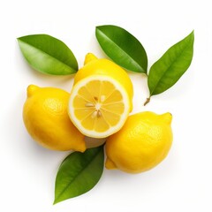 Wall Mural -  Lemons on a white background