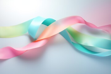 Poster - blue ribbon on a pink and blue background. symbol of world cancer day, ai generated