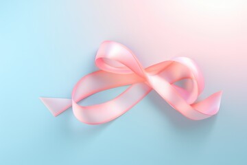 Sticker - Colorful ribbons on pink background. 3d render illustration, AI Generated