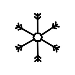 Sticker - snowflake line logo icon vector image