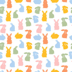 Wall Mural - Easter Bunnies. Easter Rabit seamless pattern for textile