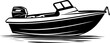 Speed Boat, Powerboat Silhouette, Motorboat Vector Illustration. AI generated illustration.