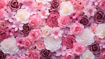  Beautiful rose flowers background for valentine's day and wedding scene