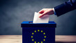 Voting in the European elections. European Parliament. Ballot box.