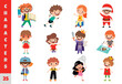 © yusufdemirci - Cartoon Children Doing Different Activities