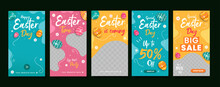 Set Cute Easter Day Sale Social Media Story Or Feed Collection