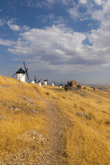 Sticker - windmills and castle of Consuegra, Castilla La Mancha, Spain