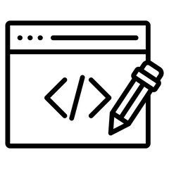 Poster - Code Editor Icon Element For Design