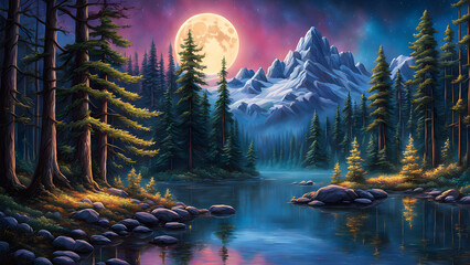 Moon night dark nature background