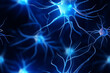 Seamless pattern of active neural brain cells, neurons. Scientific design, biology, news in the world of science, human body