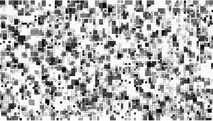 Wall Mural - pattern of random pixels monochromatic background for website poster card black and white vector illustration