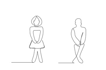 Wall Mural - woman man toilet wc sign information icons line art design