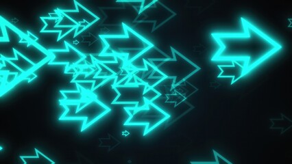 Poster - Outline neon arrows. Computer generated 3d render
