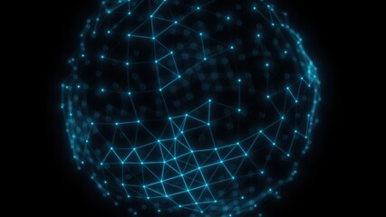Poster - Connection dots sphere. Computer generated 3d render