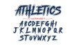 Editable typeface vector. Athletics sport font in american style for football, baseball or basketball logos and t-shirt.