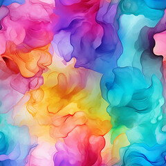 Poster - Rainbow abstract luxury composition. Watercolour Alcohol Ink Background