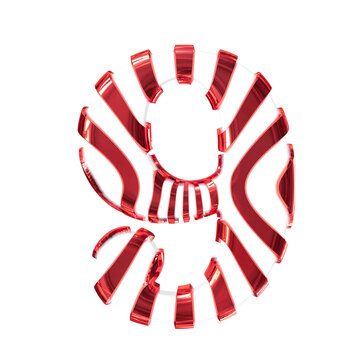 White symbol with red thin straps. number 9