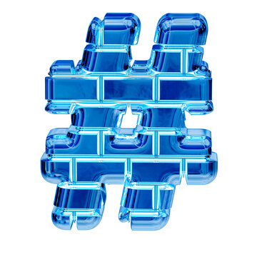 Symbol made of blue ice bricks
