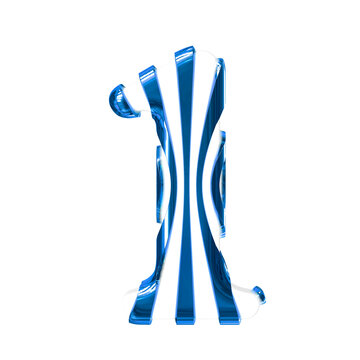 White symbol with blue thin straps. number 1