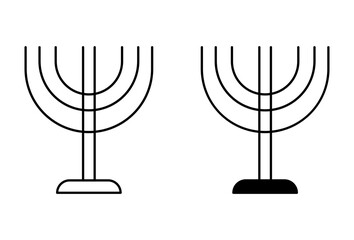 Wall Mural -  Jewish Candles  outline icon collection or set.  Jewish Candles  Thin vector line art 