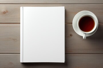 Mockup of a blank cover white book