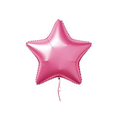 Wall Mural - pink star helium balloon. Birthday balloon flying for party and celebrations. Isolated on white background. Generative AI