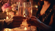 © sam richter - two hands holding a glass of champagne