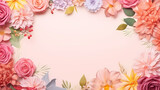 Fototapeta Sypialnia - Floral frame with decorative flowers, decorative flower background pattern, floral border background