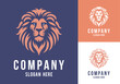 © Artoholics - Lion face front view vector art image business company logo template, brand identity logotype on white and dark backgrounds.