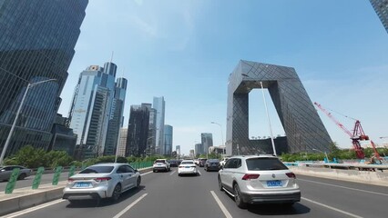 Wall Mural - driving car on road in beijing