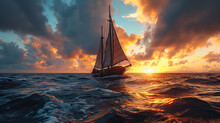 Sailboat At Sunset