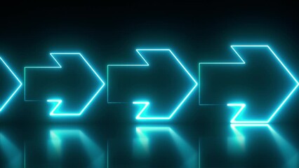 Poster - Outline neon arrows. Computer generated 3d render