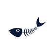 Vector fish bone icon vector design on white