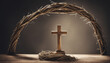 Symbolism of the cross and crown of thorns in relation to the suffering and resurrection of Jesus Christ, with a focus on Lent, Passion Week, and Easter traditions.