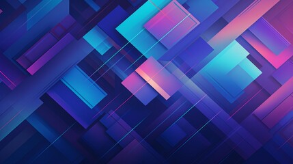 Fototapete - blue and purple abstract background with squares