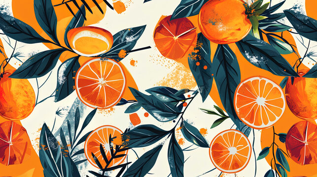 Photo of a modern creative pattern inspired by natural elements and juicy shades
