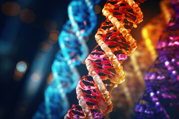 Poster - a detailed illustration of the human genome, showcasing the vast array of genes that contribute to i