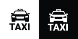 Fototapeta  - taxi car vector on black and white 