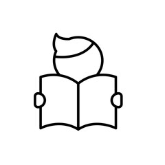 Poster - Reading book outline icons, minimalist vector illustration ,simple transparent graphic element .Isolated on white background