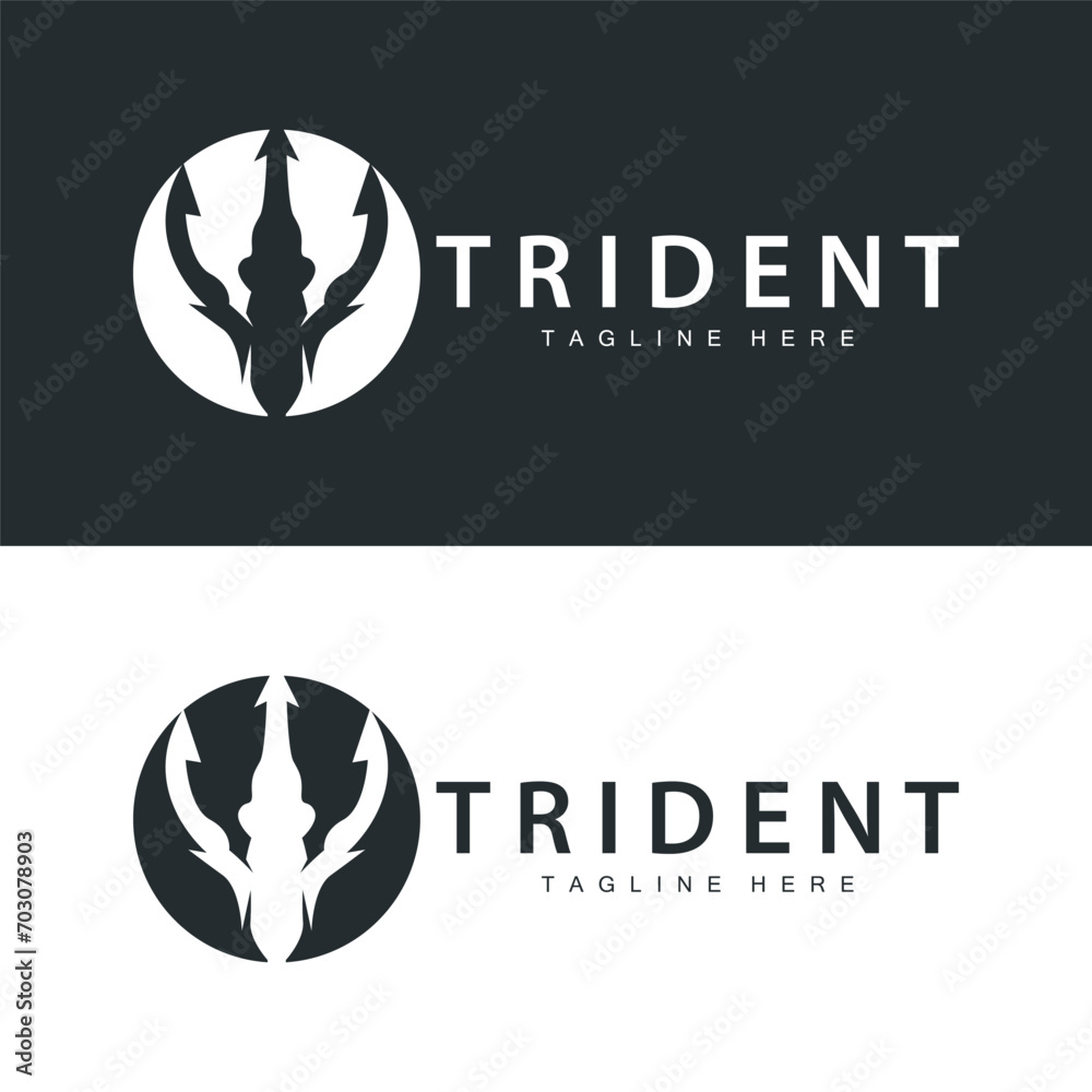 Trident logo design spear weapon vector sea king poseidon neptune ...