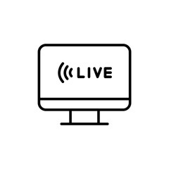 Poster - Live streaming outline icons, minimalist vector illustration ,simple transparent graphic element .Isolated on white background