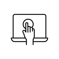 Poster - Login device outline icons, minimalist vector illustration ,simple transparent graphic element .Isolated on white background