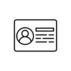 Poster - Id card outline icons, minimalist vector illustration ,simple transparent graphic element .Isolated on white background