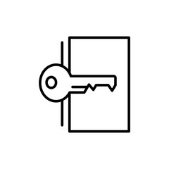 Poster - Login key outline icons, minimalist vector illustration ,simple transparent graphic element .Isolated on white background
