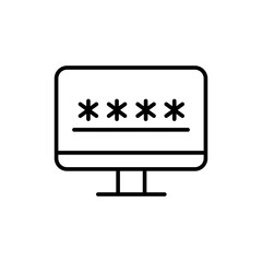 Poster - Password login outline icons, minimalist vector illustration ,simple transparent graphic element .Isolated on white background