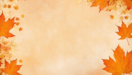 Sticker - Maple border background in orange autumn